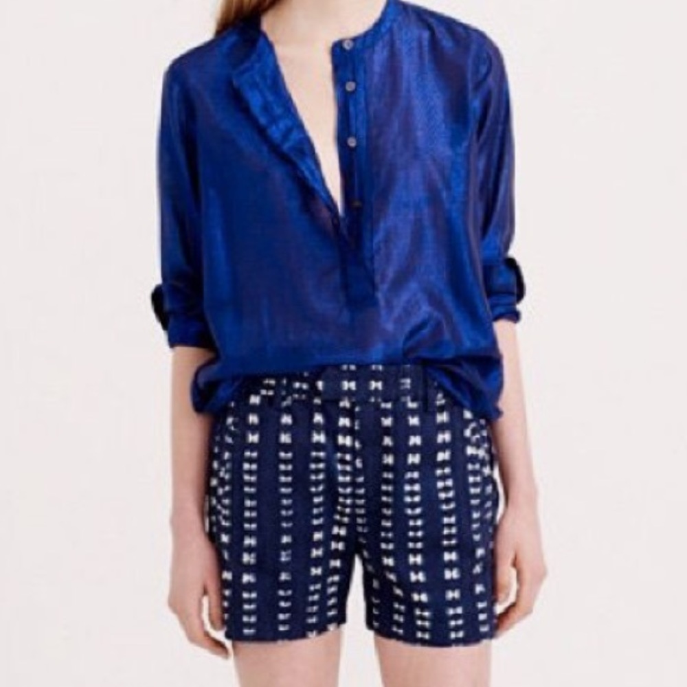 J. Crew faded adire tailored shorts
